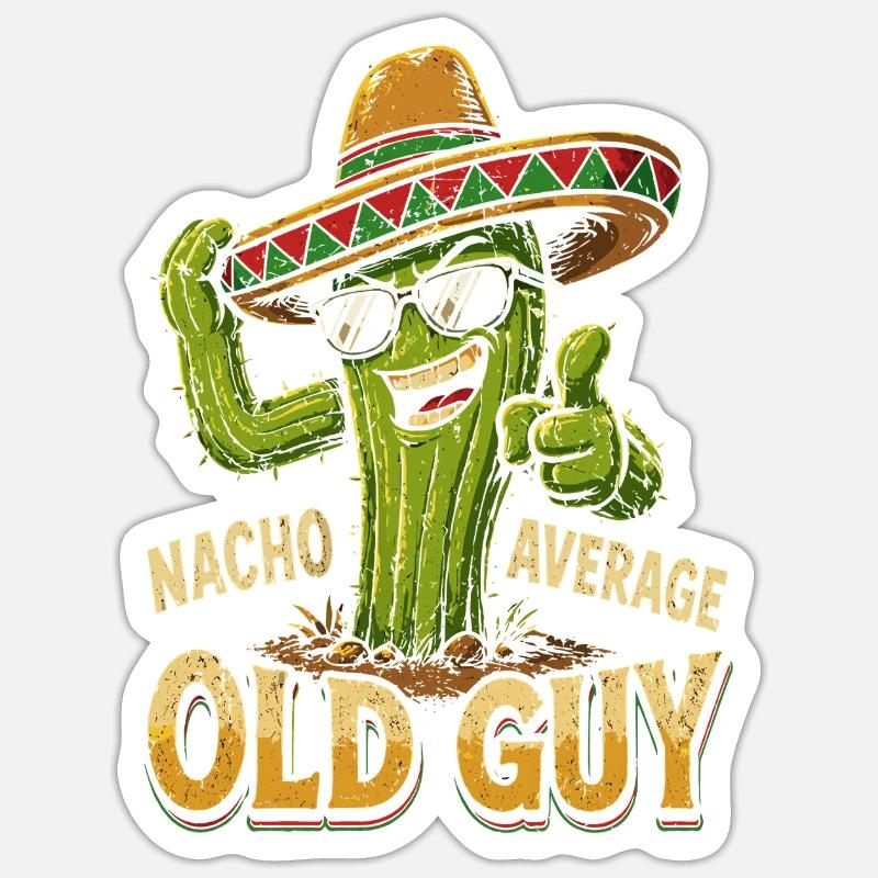 Non-Average Cactus Old Guy - Sticker size S (10 x 10 cm) - white matte