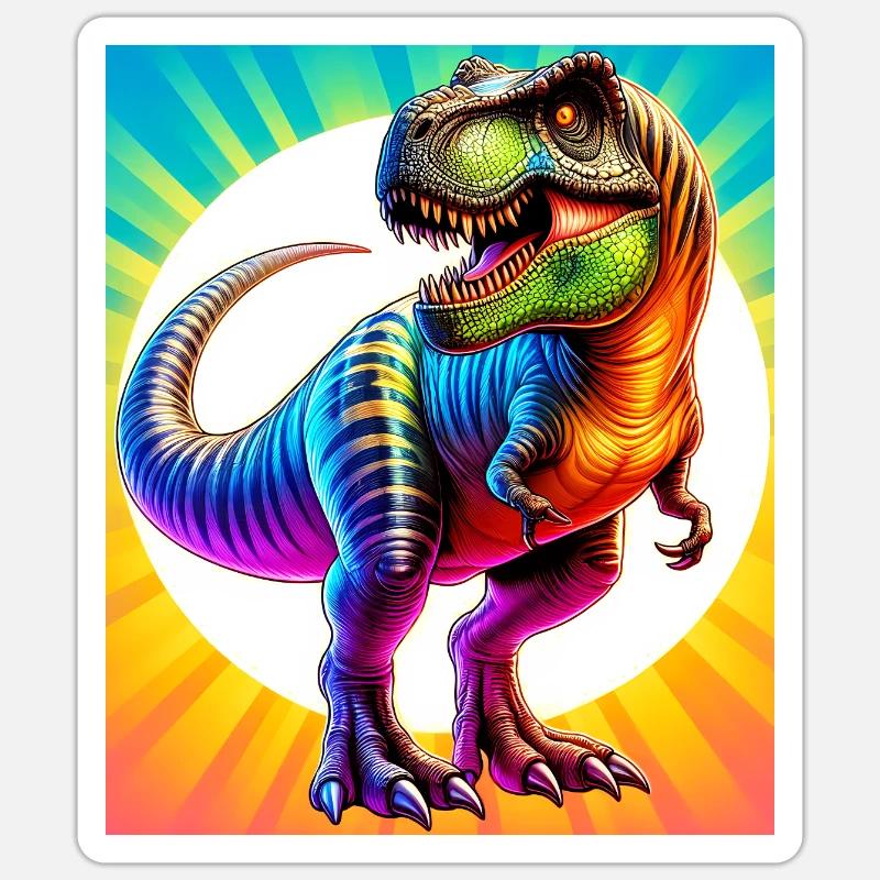 dinosaure - Sticker taille S (10 x 10 cm) - blanc mat
