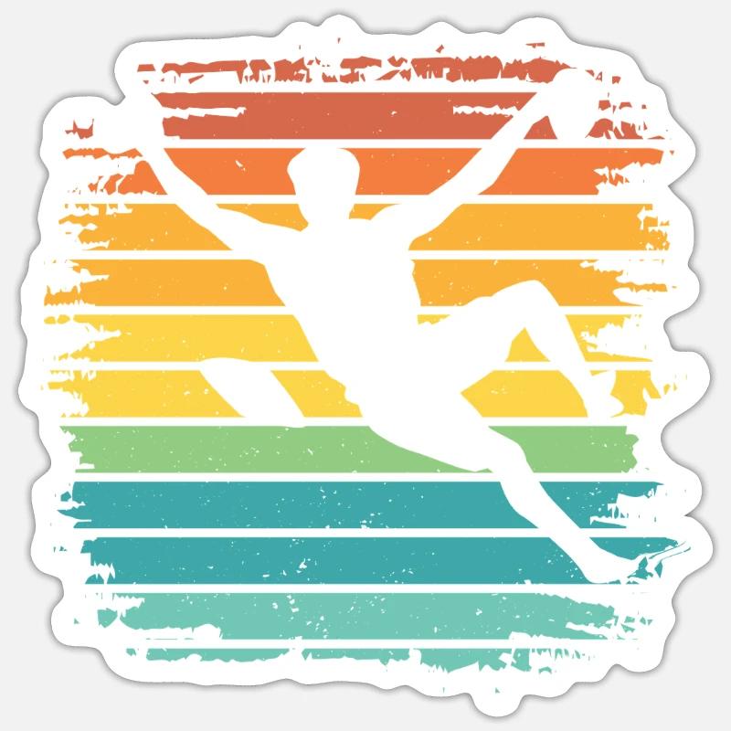 Boulderer Boulder Bouldern - Sticker Größe S (10 x 10 cm) - Mattweiß