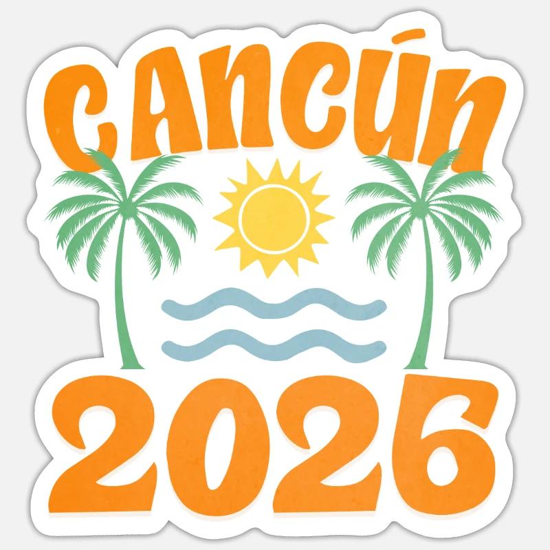 Cancún 2026 - Sticker taille S (10 x 10 cm) - blanc mat