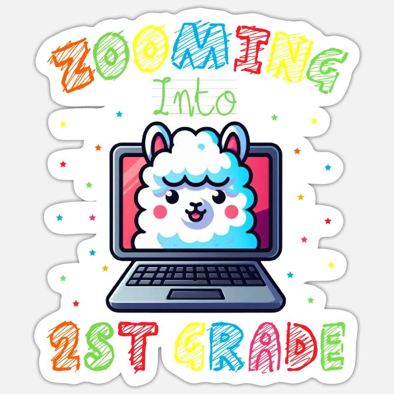 Rainbow Llama on Screen Sticker size S (10 x 10 cm)