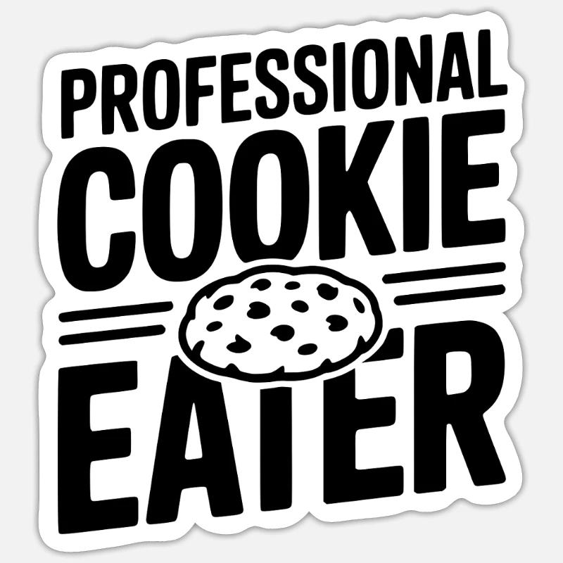 Mangeur de biscuits professionnel - Sticker taille S (10 x 10 cm) - blanc mat