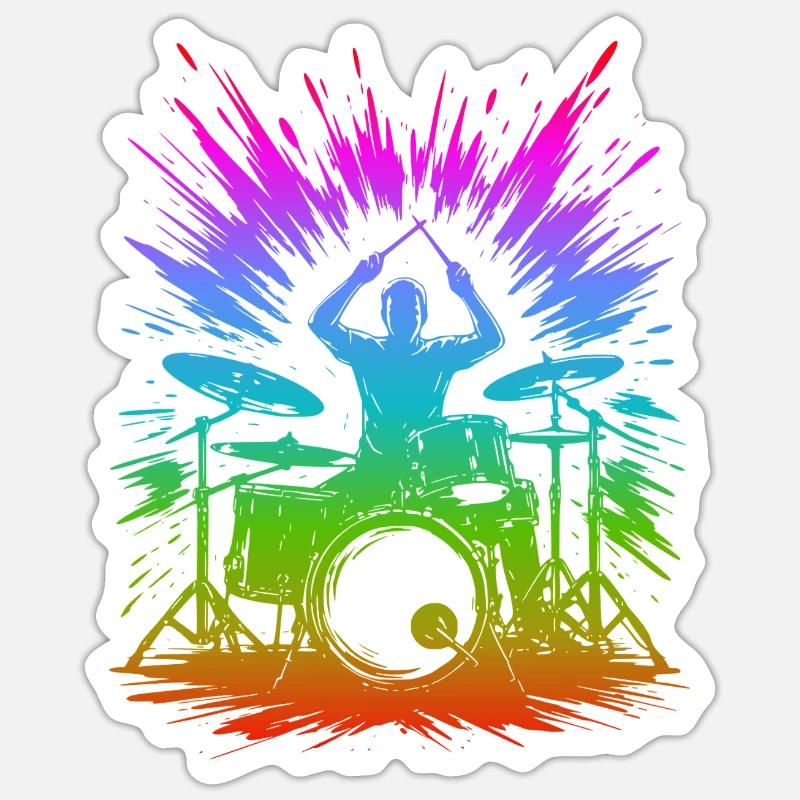 Rainbow Drum Splash Sticker size S (10 x 10 cm)