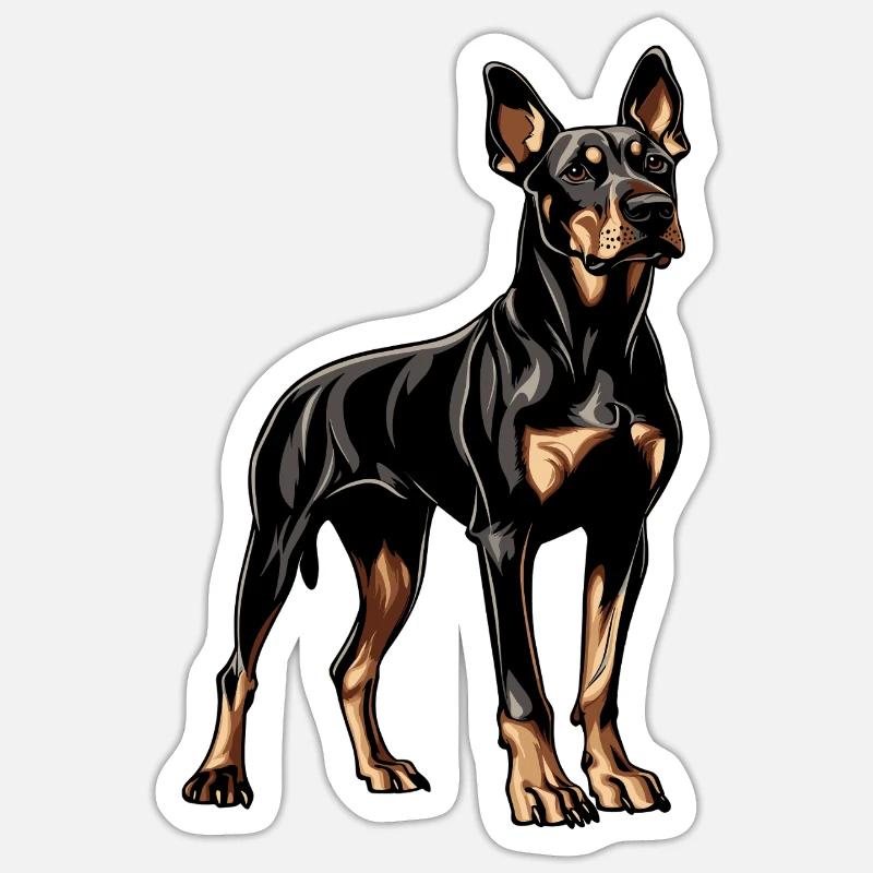 Dobermann Sticker Größe S (10 x 10 cm)