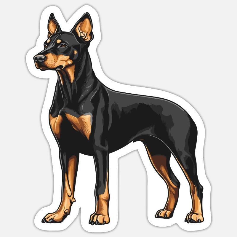 Dobermann Sticker Größe S (10 x 10 cm)