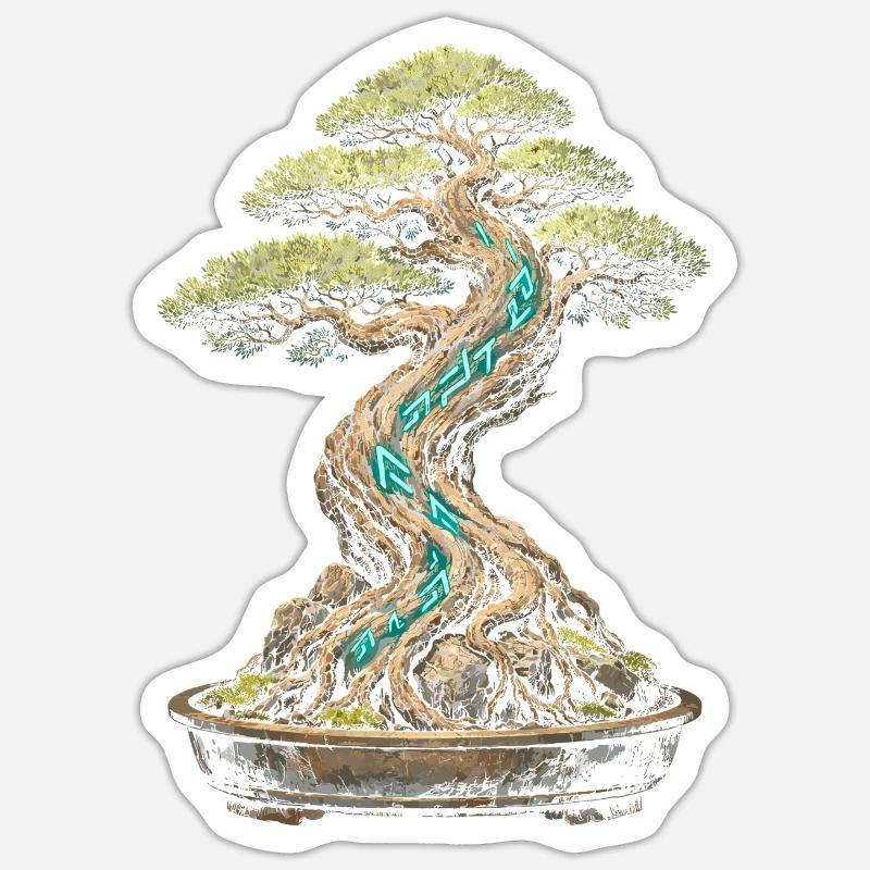 Bonsai tree - Sticker size S (10 x 10 cm) - white matte