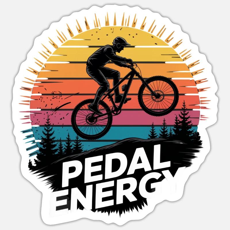 VTT, Descente, Action du cyclisme Sticker taille S (10 x 10 cm)