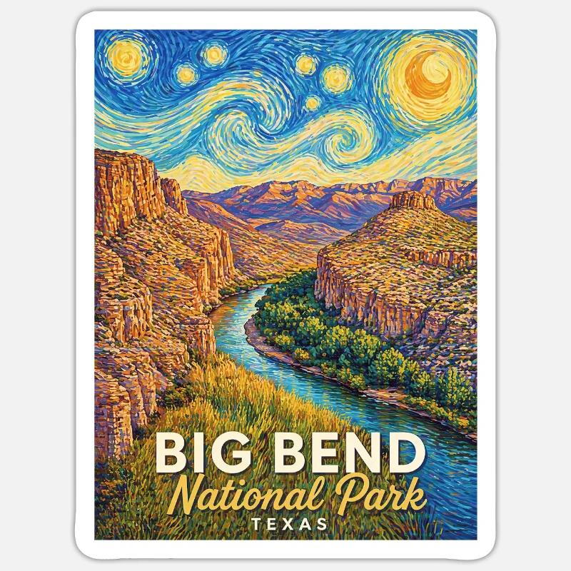 Éclaboussure de couleurs du parc national de Big Bend Sticker taille S (10 x 10 cm)
