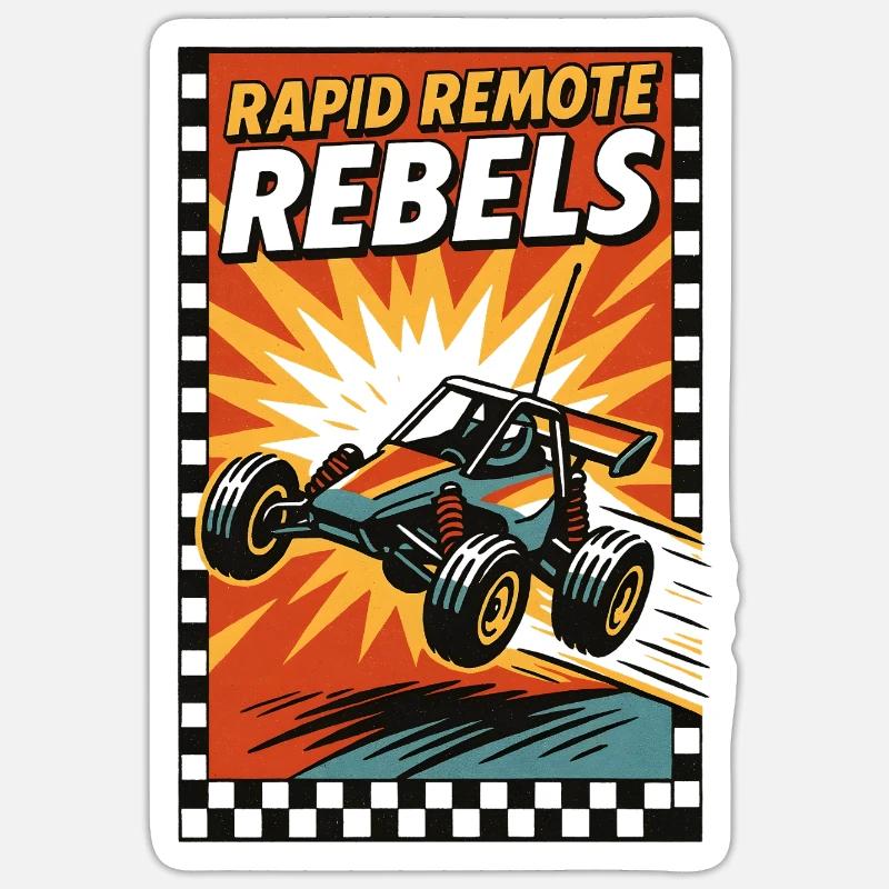 Rebelles RC rapides | Buggy tout-terrain - Sticker taille S (10 x 10 cm) - blanc mat