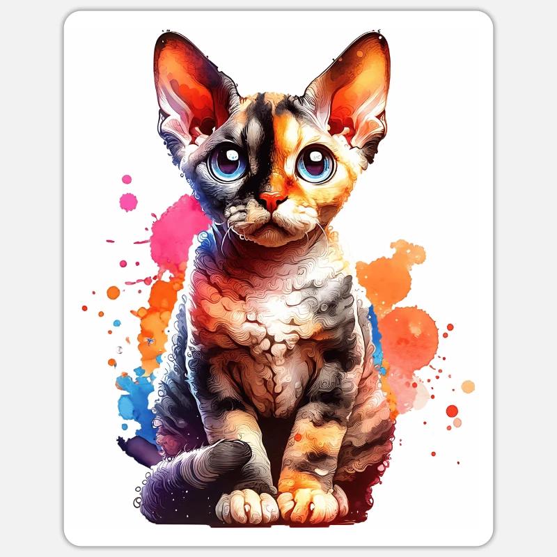 Devon Rex Geschenk Sticker Größe S (10 x 10 cm)