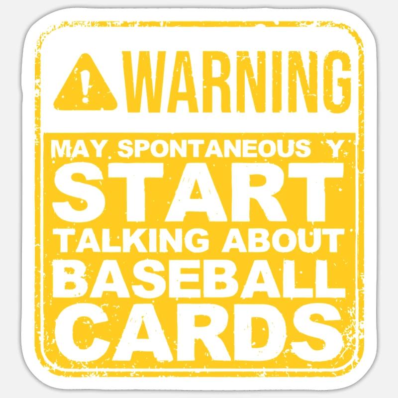 Warnung zu spontanen Baseballkarten - Sticker Größe S (10 x 10 cm) - Mattweiß