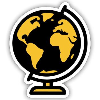 Globe Globe Earth School - Sticker size S (10 x 10 cm) - white matte - Front