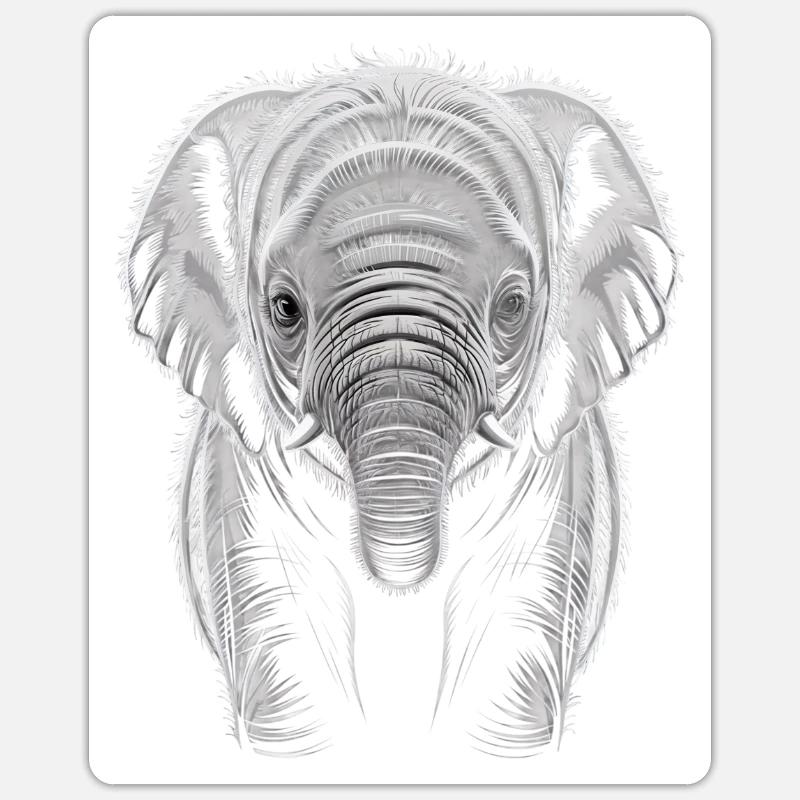 Elephant - Sticker size S (10 x 10 cm) - white matte