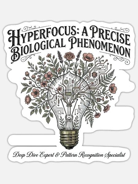 ADHS Hyperfokus - Spezialist für Mustererkennung - Sticker Größe S (10 x 10 cm) - Mattweiß