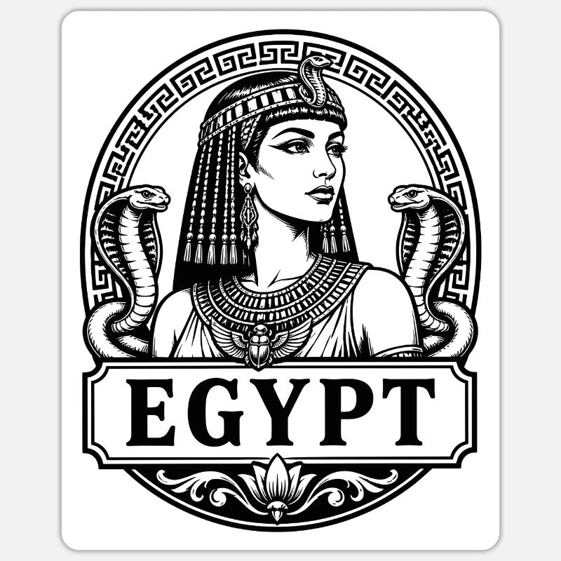 Cleopatra Egypt Königin Nil Pyramiden - Sticker Größe S (10 x 10 cm) - Mattweiß