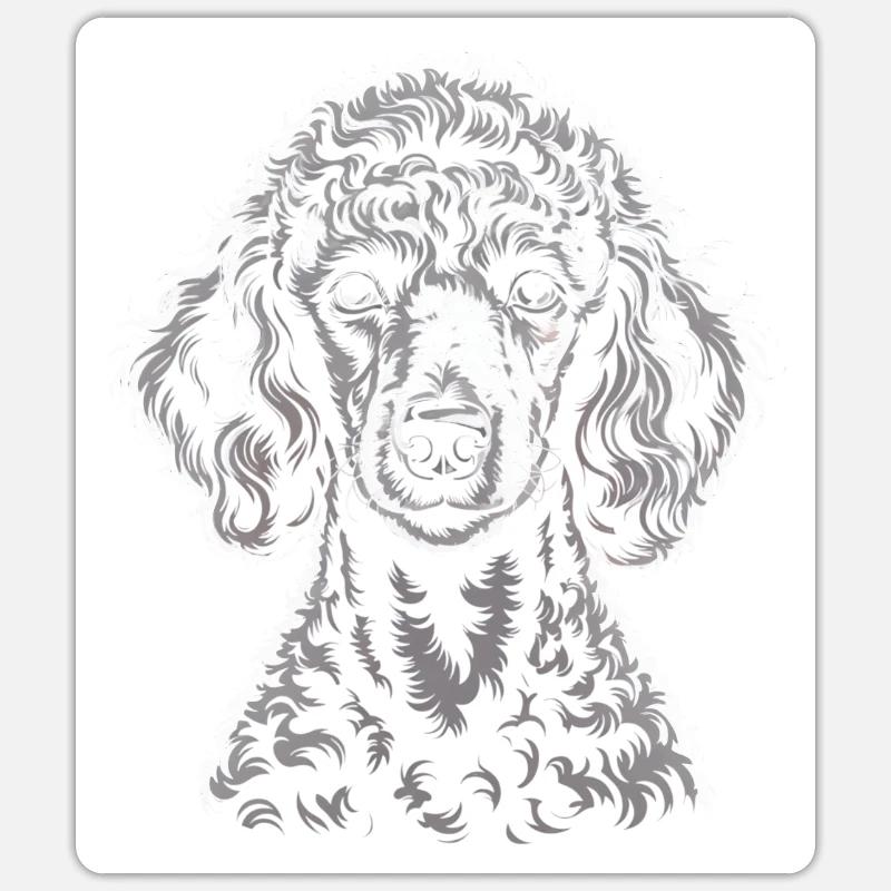 Poodle - Sticker size S (10 x 10 cm) - white matte