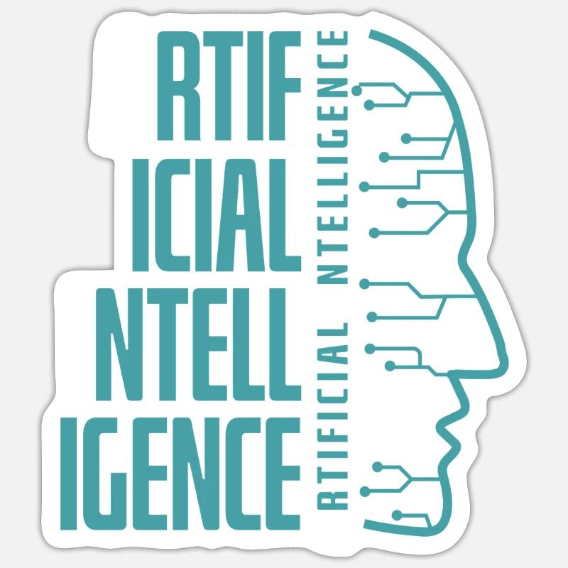 Artificial Intelligence Circuit Face Design - Sticker Größe S (10 x 10 cm) - Mattweiß