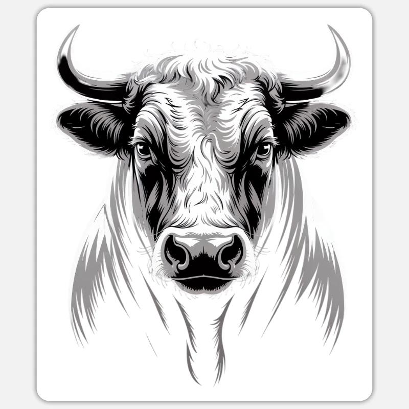 Taureau Taureau - Sticker taille S (10 x 10 cm) - blanc mat