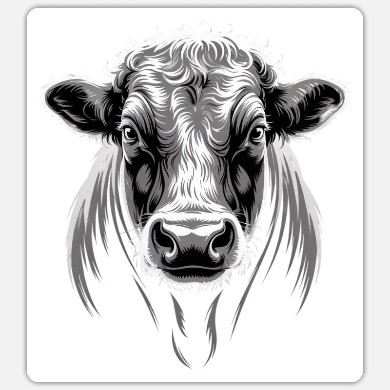 Vache - Sticker taille S (10 x 10 cm) - blanc mat