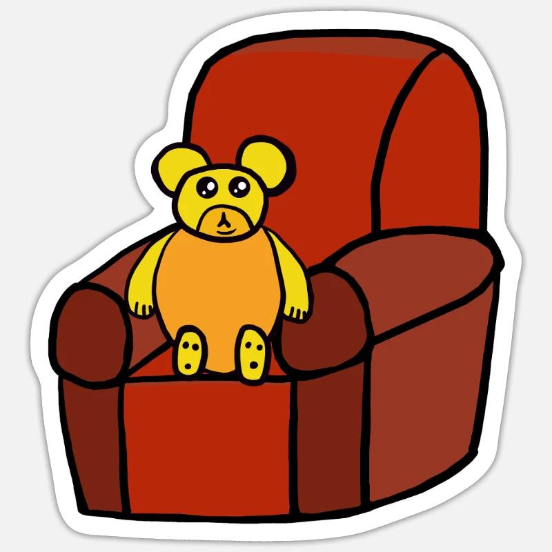 Teddy Teddybär Kinder Bär - Sticker Größe S (10 x 10 cm) - Mattweiß