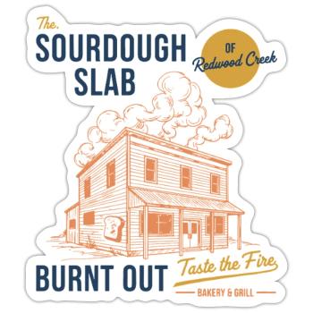 Boulanger au pain au levain La Dalle au levain - Sticker taille S (10 x 10 cm) - blanc mat - Devant