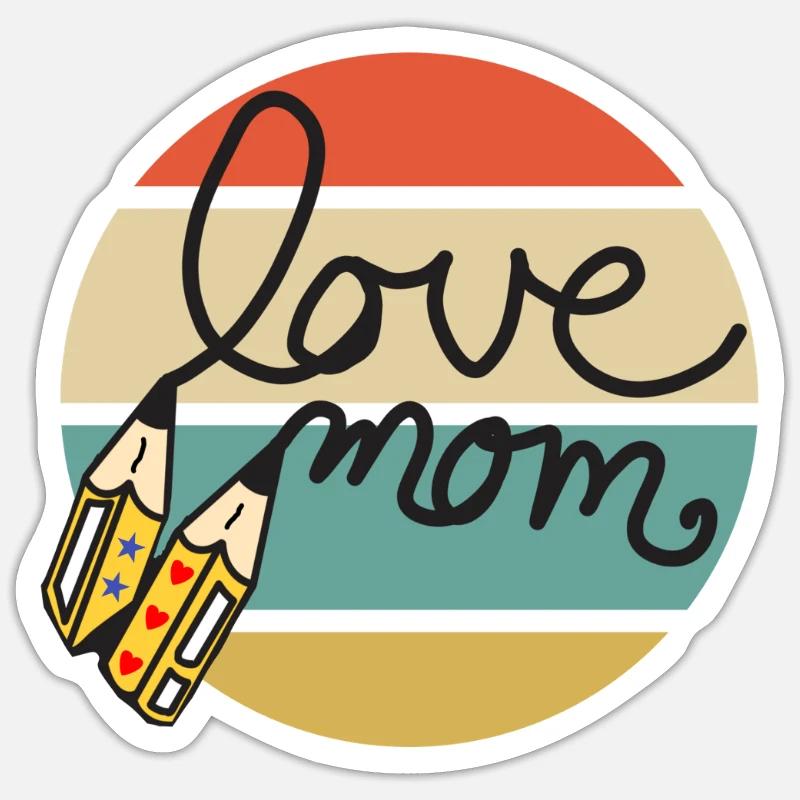 Avec amour maman - Sticker taille S (10 x 10 cm) - blanc mat