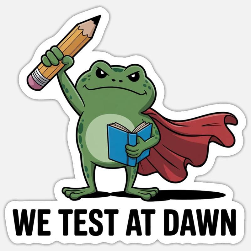 Dawn-getesteter Frosch-Superheld - Sticker Größe S (10 x 10 cm) - Mattweiß