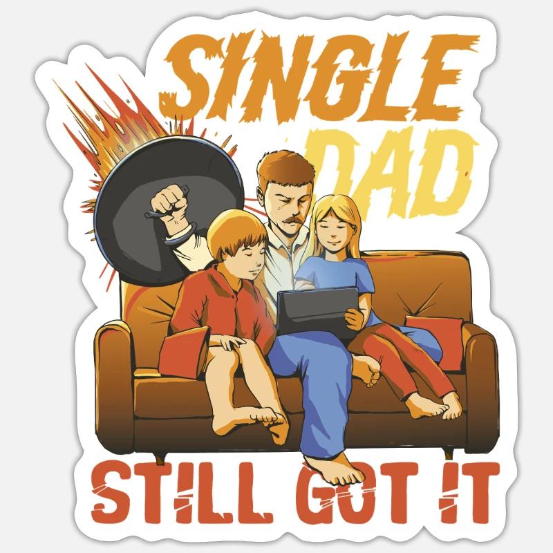 Single Dad Single Dad - Sticker size S (10 x 10 cm) - white matte