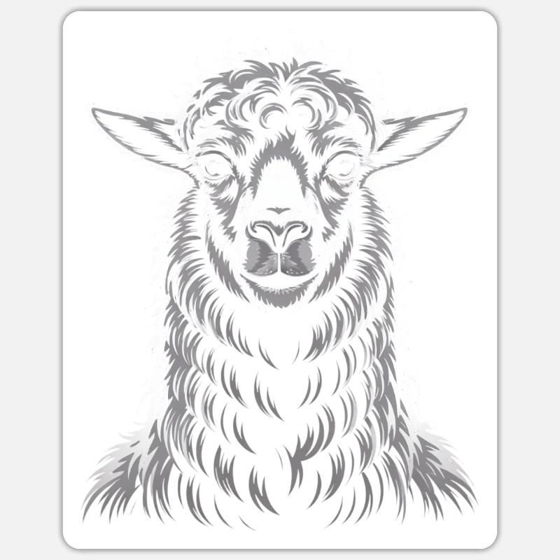 Lama - Sticker Größe S (10 x 10 cm) - Mattweiß