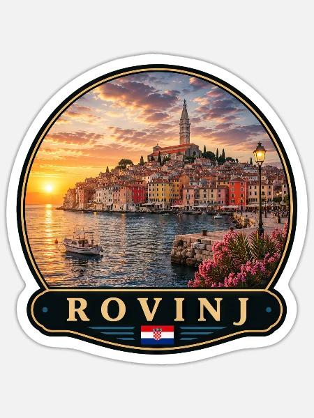 Rovinj Kroatien Küstenstadt Altstadt Urlaub Erinne - Sticker Größe S (10 x 10 cm) - Mattweiß
