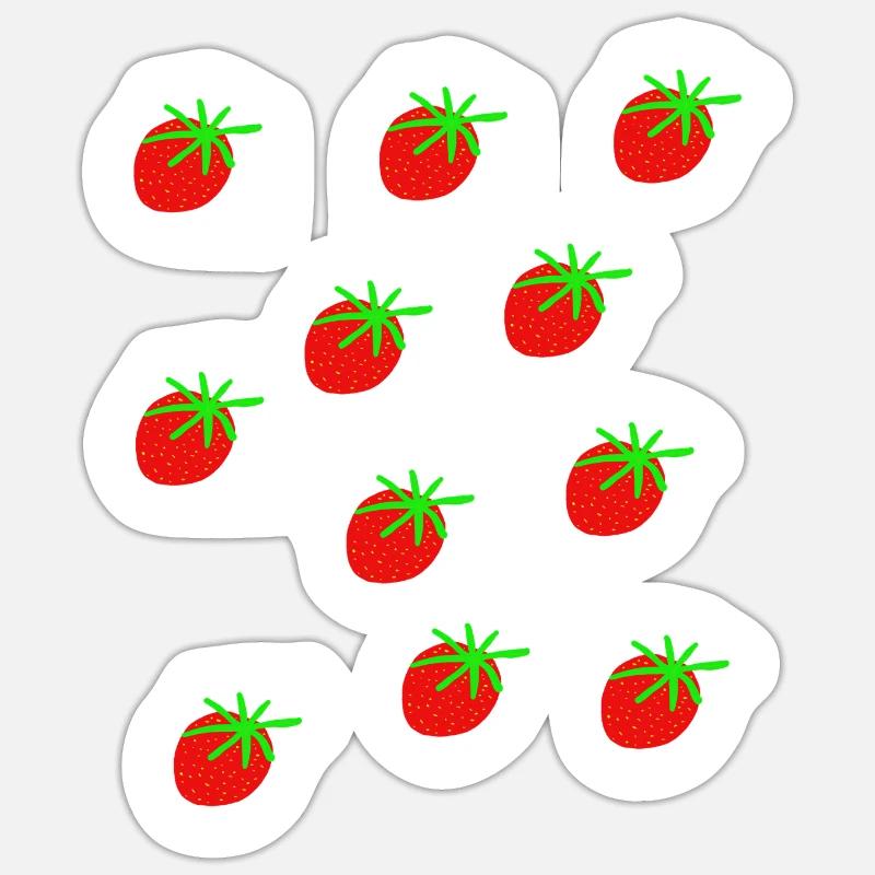 Erdbeeren Erdbeere Erdbeeren Garten - Sticker Größe S (10 x 10 cm) - Mattweiß