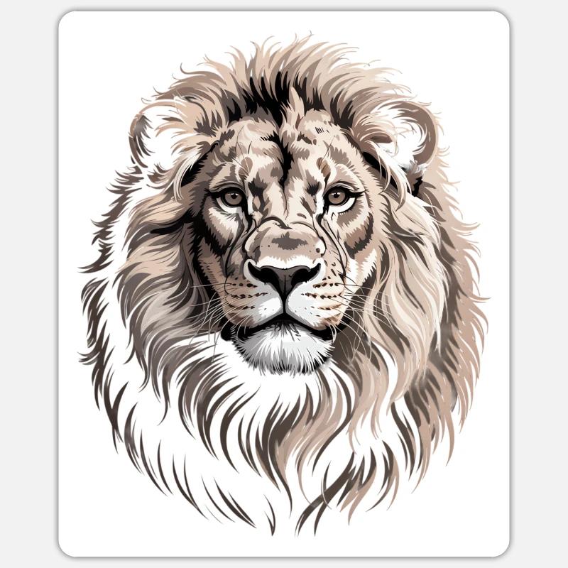 Löwe - Sticker Größe S (10 x 10 cm) - Mattweiß