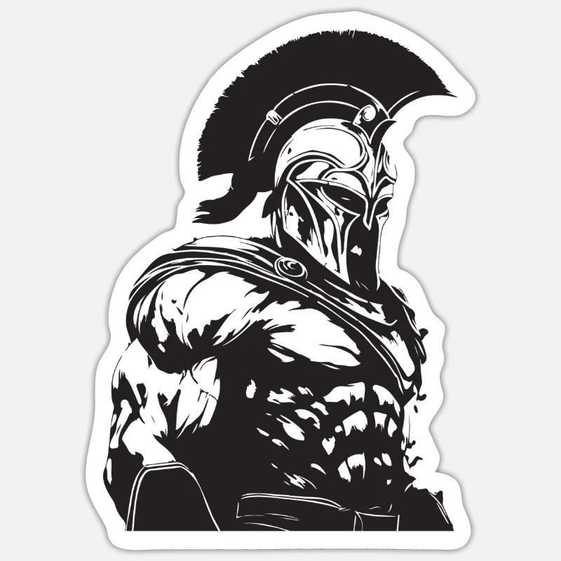 Culturisme Spartan Gladiator - Sticker taille S (10 x 10 cm) - blanc mat