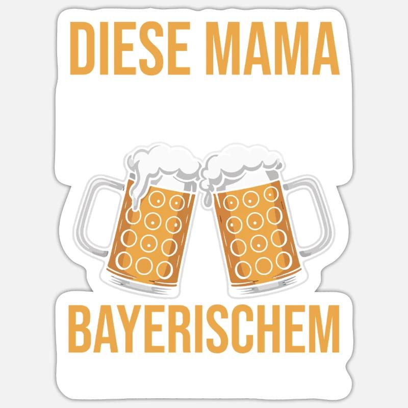 Bier Bierliebhaberin Mutter Mama - Sticker Größe S (10 x 10 cm) - Mattweiß