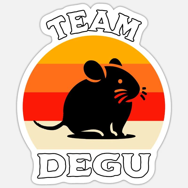 Team Degu - Sticker Größe S (10 x 10 cm) - Mattweiß