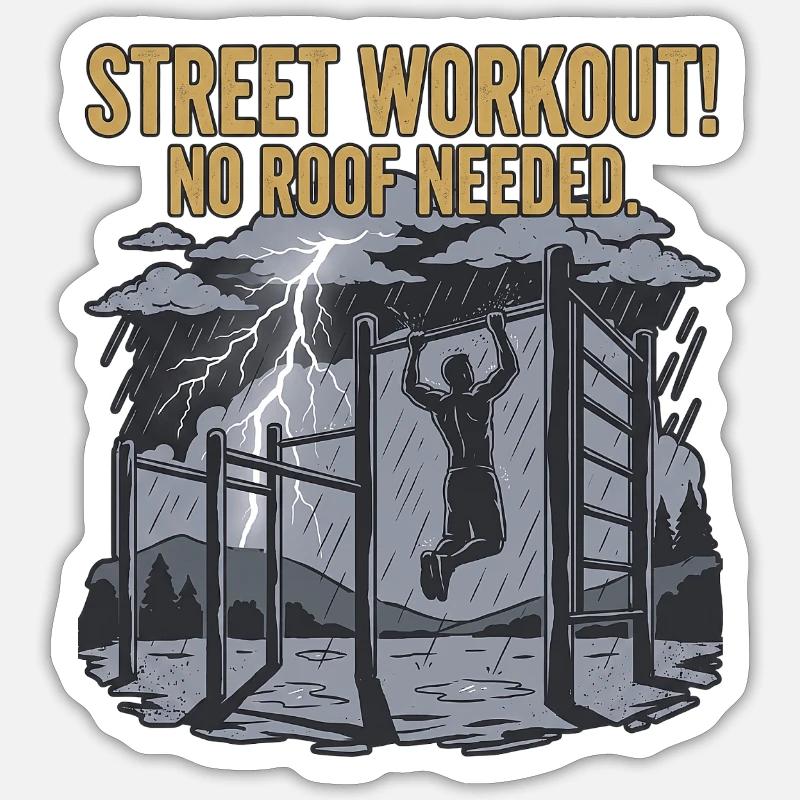 calisthenics workout - Sticker size S (10 x 10 cm) - white matte