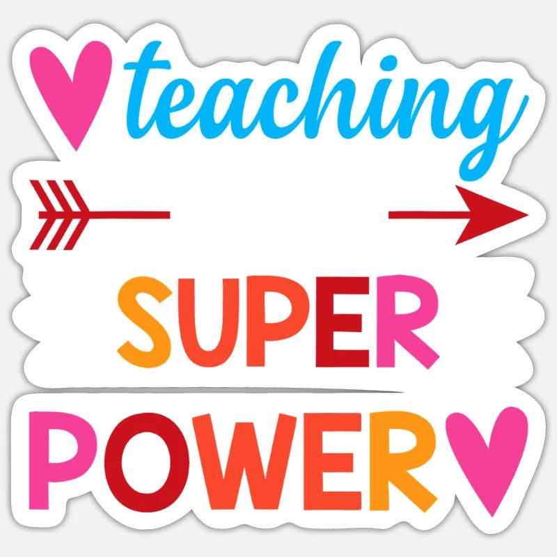 Teaching Is My Super Power - Sticker size S (10 x 10 cm) - white matte