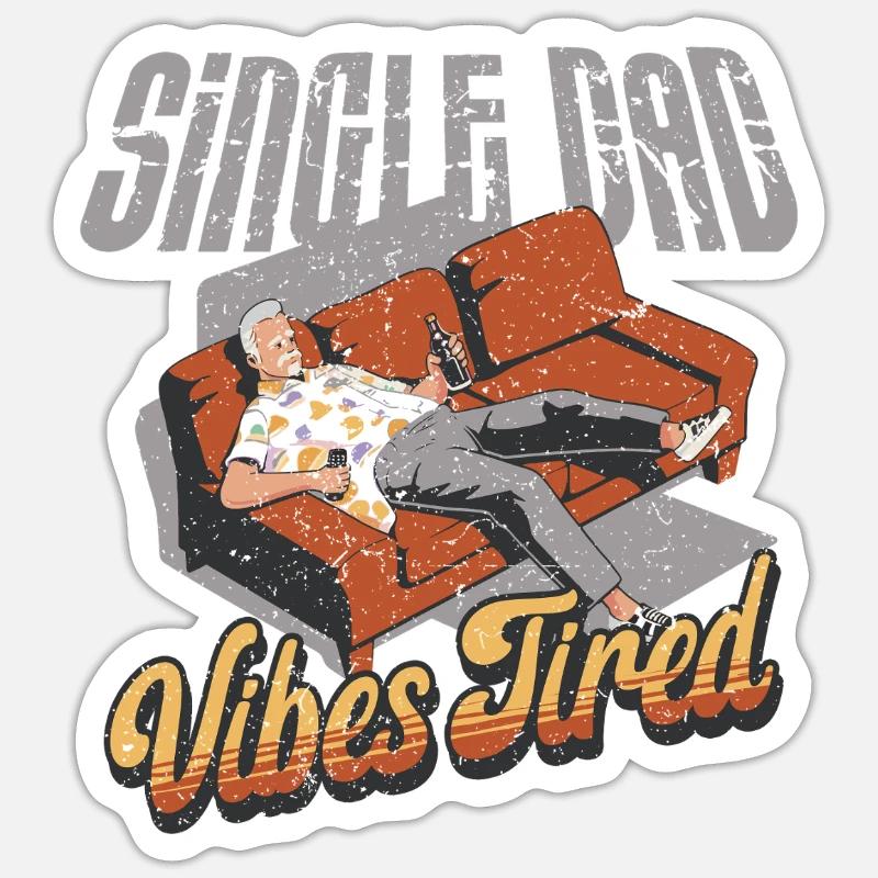 Single Dad Single Dad - Sticker size S (10 x 10 cm) - white matte