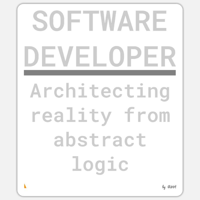 Software Developer: Logik trifft Realität - Sticker Größe S (10 x 10 cm) - Mattweiß