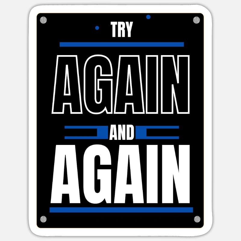 Try again - Sticker size S (10 x 10 cm) - white matte