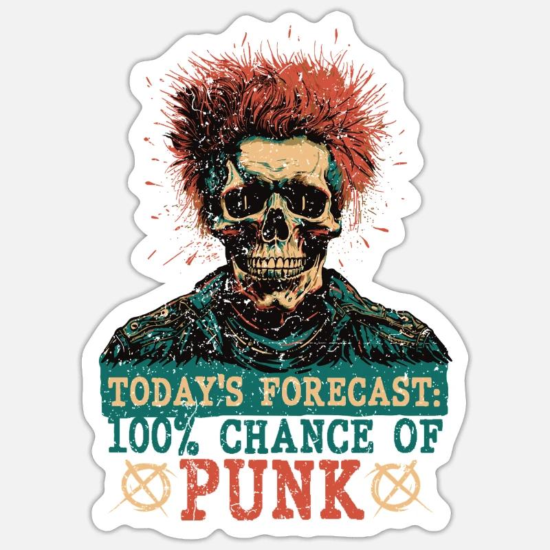 Punk For A Day - Sticker Größe S (10 x 10 cm) - Mattweiß
