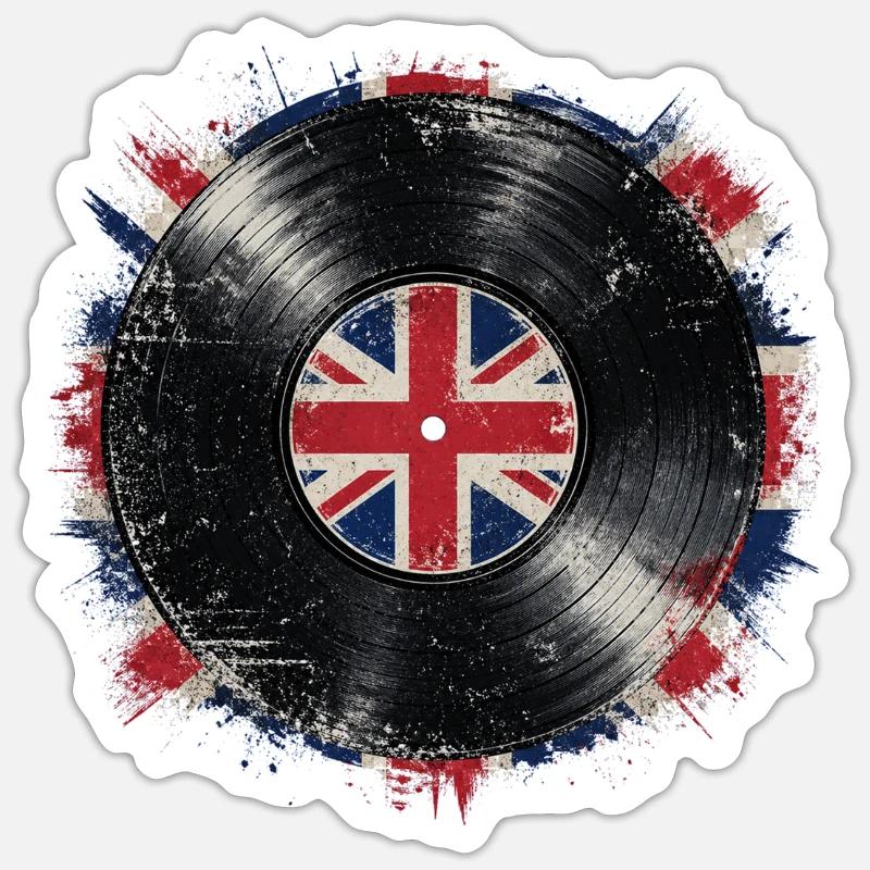 British Vinyl Flag - Sticker size S (10 x 10 cm) - white matte