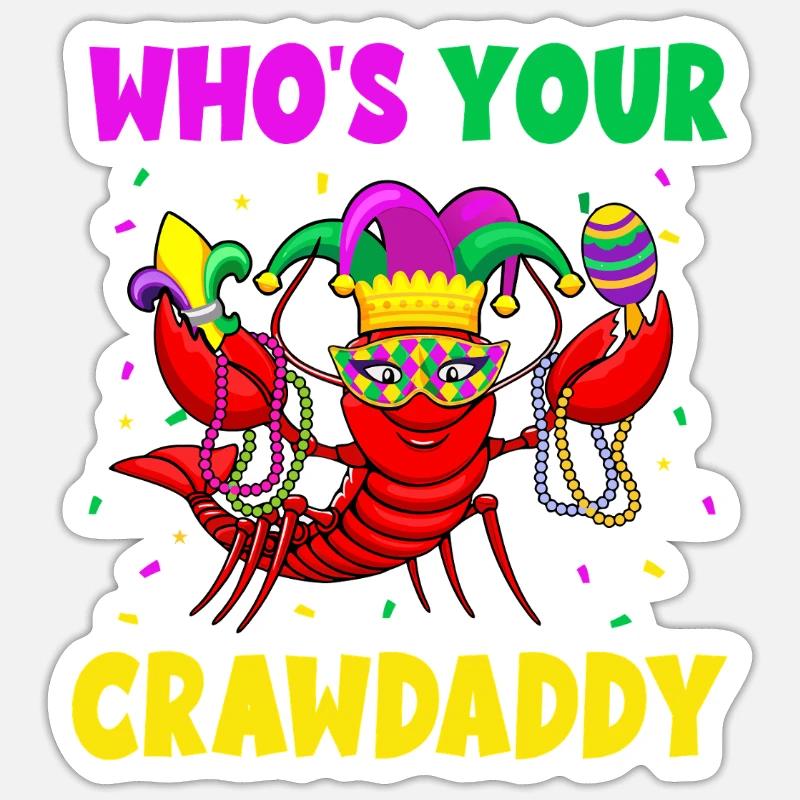 Masque de Mardi Gras Crawdaddy - Sticker taille S (10 x 10 cm) - blanc mat