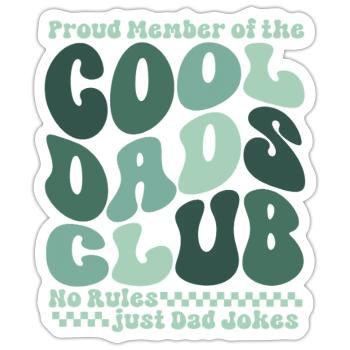 Cool Dads Club - Papa Vatertag Geschenk - Sticker Größe S (10 x 10 cm) - Mattweiß - Vorne