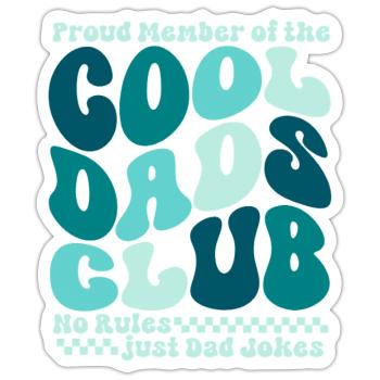 Cool Dads Club - Papa Vatertag Geschenk - Sticker Größe S (10 x 10 cm) - Mattweiß - Vorne
