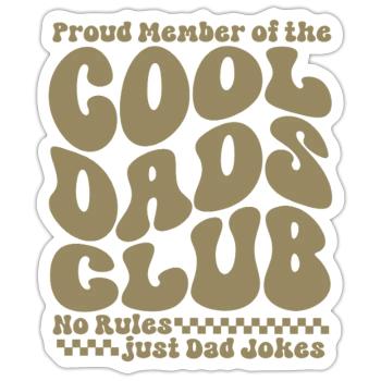 Cool Dads Club - Papa Vatertag Geschenk - Sticker Größe S (10 x 10 cm) - Mattweiß - Vorne
