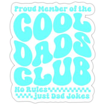 Cool Dads Club - Papa Vatertag Geschenk - Sticker Größe S (10 x 10 cm) - Mattweiß - Vorne