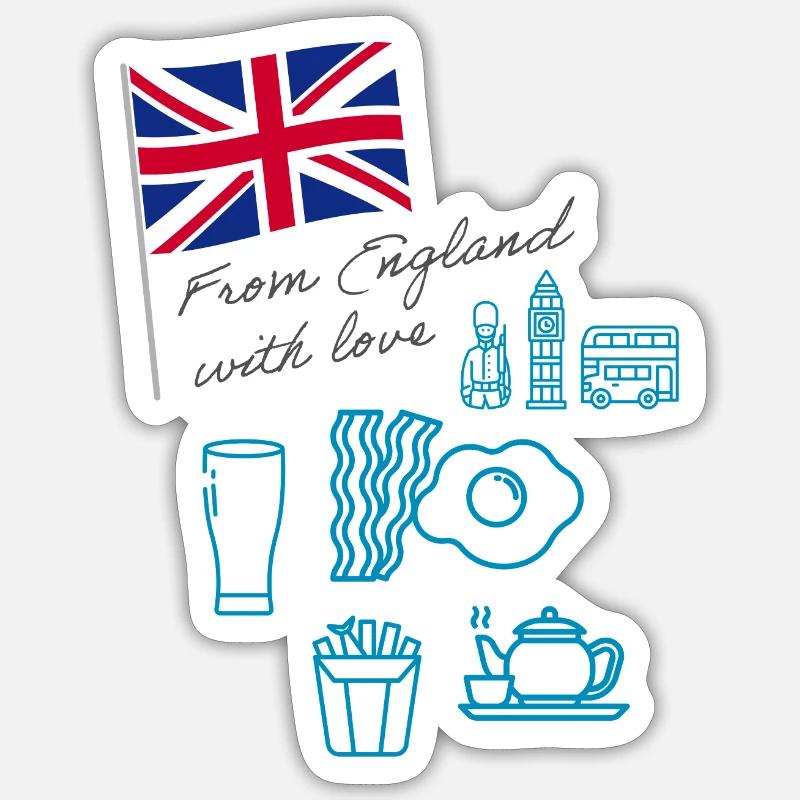 EXANGLIA (Blue + Grey Text) - Sticker size S (10 x 10 cm) - white matte