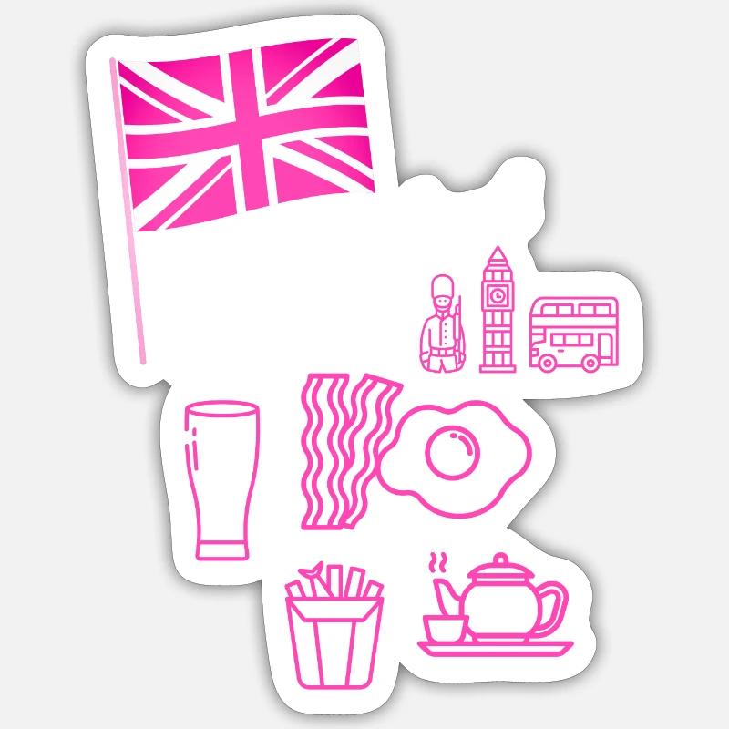 EXANGLIA (Pink + White Text) - Sticker size S (10 x 10 cm) - white matte
