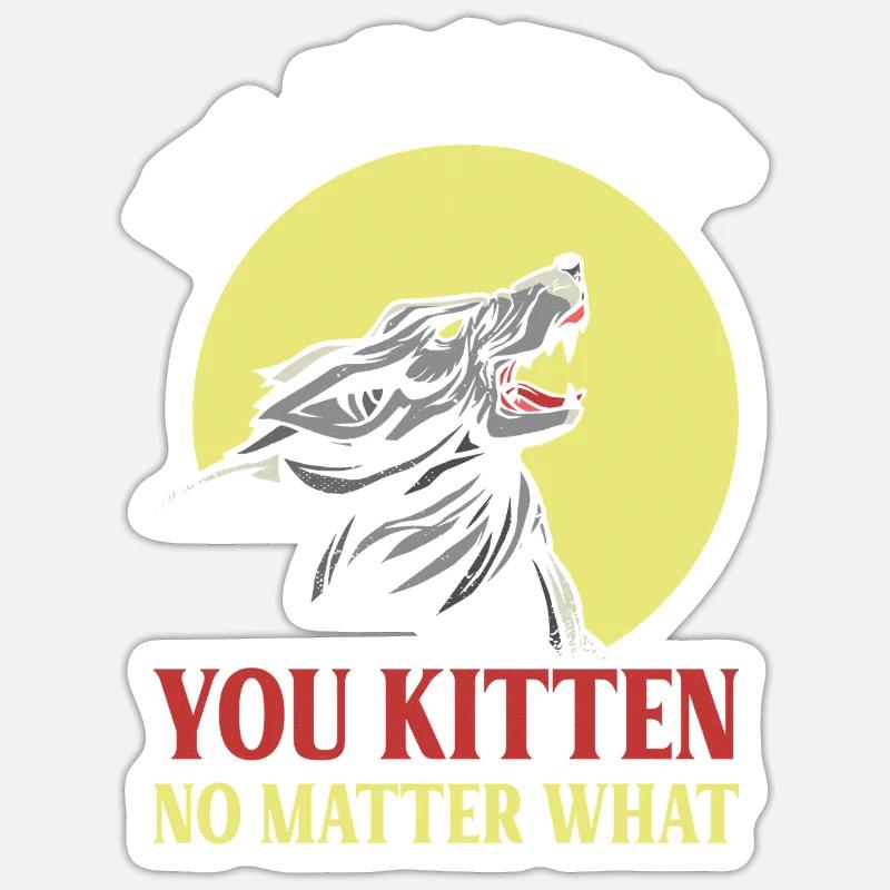 Protective wolf for kittens - Sticker size S (10 x 10 cm) - white matte